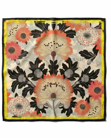 Pañuelo de seda premium Flor de Plumas de May14th confeccionado en Italia